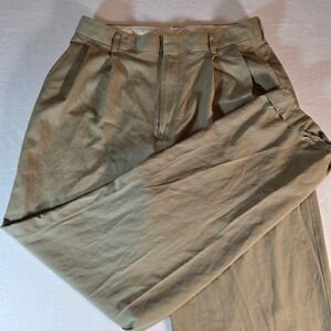 Jos A Bank  Men's Traveler's 100% Wool Dress Pants Pleated Cuffed 32x30 Tan